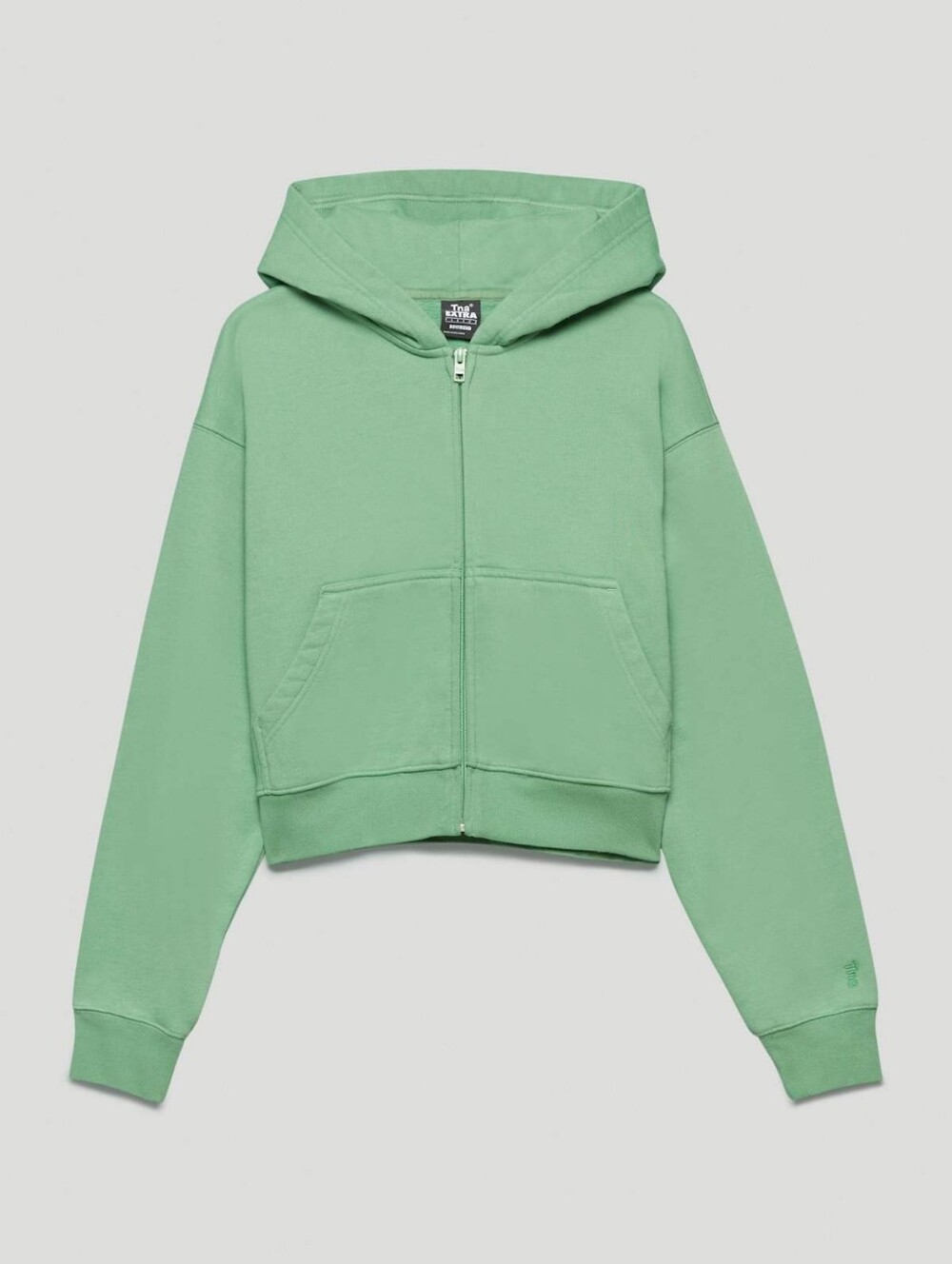 Aritzia TNA Fleece Boyfriend Boxy Zip-Up Hoodie In Kiwano Green Small